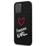 Protectie spate Karl Lagerfeld KLHCP12LSILKRBK pentru iPhone 12 Pro Max (Negru)
