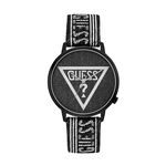 Guess Originals, Ceas unisex cu imprimeu logo, Negru/Alb