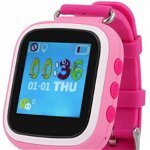 Smartwatch iUni Kid90 52118, 1.44", GPS, Bratara silicon, dedicat pentru copii (Roz)