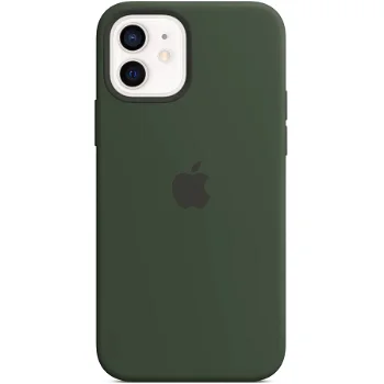 Husa de protectie Apple Silicone pentru iPhone 12/12 Pro, MagSafe, Cyprus Green