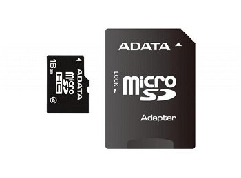 Card A-DATA de memorie microSDHC 16GB Class 4 + Adaptor SD