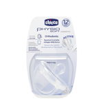 Suzeta monobloc Physio Chicco, silicon, forma ortodontica, 12 luni+, Transparent