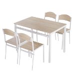 HOMCOM Masa cu 4 scaune din Metal si MFD, mobilier pentru bucatarie | AOSOM RO, HOMCOM