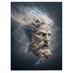 Tablou cap statuie Zeus cu fulgere 1747 - Material produs:: Poster pe hartie FARA RAMA, Dimensiunea:: 20x30 cm, 