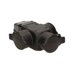 Cupla tripla pentru stecher Orno, de exterior, 16A, IP44, cauciuc, neagra
