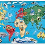 Melissa&amp;Doug - Puzzle de podea Harta Lumii / World Map