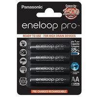 Set acumulatori AA NIMH 2500mAh R6 Eneloop PRO Panasonic 2buc BK-3HCDE/2BE