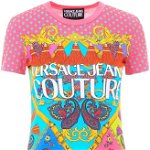 Versace Jeans Couture Barocco Print T-Shirt In Pink Culoarea Pink