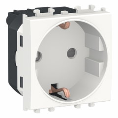 Priza schuko simpla Schneider Electric Easy Styl LMR5210001, 2P+E+OBT, incastrata, modulara - 2, alb