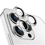 Sticla de protectie camere cu cadru din aluminiu pentru iPhone 12 Pro, Argintiu