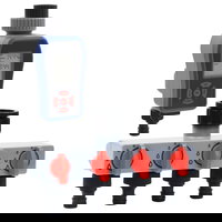 Programator digital irigatii, racord unic, distribuitor de apa, VidaXL