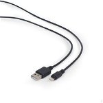 Cablu alimentare si date Gembird, USB 2.0 (T) la tip Lightning (T), 2m, Negru, CC-USB2-AMLM-2M