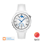 Ceas smartwatch Huawei Watch GT 3 PRO, Leather Strap, White Smartwatch Huawei Watch GT 3 Pro Frigga-B19V, Display AMOLED 1.32", 32MB RAM, 4GB Flash, Bluetooth, GPS, Carcasa - 6941487253722, Huawei