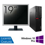 Pachet Calculator LENOVO M900 SFF, Intel Core i5-6500 3.20GHz, 8GB DDR4, 500GB SATA, DVD-RW + Monitor 19 Inch + Windows 10 Pro