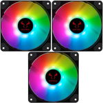 Set 3 ventilatoare Riotoro Quiet Storm 120mm iluminare RGB