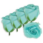Trandafir din sapun bleu 5cm cu tija din plastic 5 set, Galeria Creativ