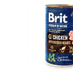 Brit Premium By Nature Chicken With Hearts Conserva, Pachet 4 X 400 Gr, Brit
