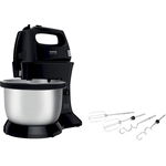 Mixer cu bol Tefal Equinox HT312838, 300W, 5 trepte viteza, functie turbo, teluri metalice, Negru