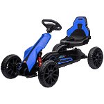Kart cu pedale pentru copii cu vârsta de 3-8 ani cu scaun reglabil în 4 poziții și roți EVA, 100x58x58,5cm, albastru-negru HOMCOM | Aosom RO, HOMCOM