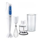 Blender Braun MQ3025WH, 700W, Pagar gradat 0.6L, Tocator 0.35L, Tel, Alb/Albastru, Braun