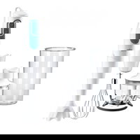 BRAUN Mixer vertical Braun MQ3025WH Spaghetti, 700 W, Pahar gradat 0.6 l, Tocator 0.35 l, Tel, 2 viteze, Alb-Albastru, BRAUN