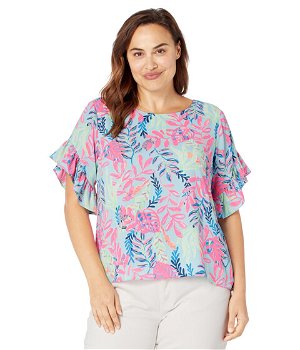 Imbracaminte Femei Lilly Pulitzer Darlah Top Porto Blue Youve Been Spotted, Lilly Pulitzer