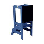 Inaltator learning tower ajustabil cu tabla de scris, ajutor de bucatarie meowbaby , lemn albastru inchis
