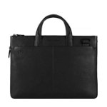 Black square slim laptop bag 1 gr, Piquadro