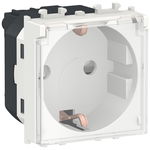 Priză simplă cu împământare Schneider Easy Styl, capac de protecție transparent, alb
