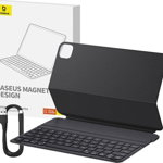 Husa cu tastatura pentru tableta, Baseus, Poliuretan/Plastic, Pentru iPad Air 4/5 10.9''/ iPad Pro 11'' 2018/2020/2021/2022, Bluetooth 5.3, USB-C, Negru