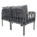 Set de gradina masa si scaune set 4 bucati model Intricate plastic antracit, gri inchis material textil antic, Pako World