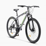 Bicicleta MTB-HT CARPAT C2770A Montana, Manete Rotative, 21 Viteze, Cadru Aluminiu, Roti 27.5 Inch, Frane Mecanice Disc, Gri Negru Verde