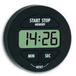 Timer digital pentru bucatarie Tfa, 55 x 17 x 55 mm, plastic/cauciuc, cronometru, suport magnetic, Negru, TFA