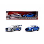 Simba - Set vehicule Brians Nissan Skyline GT-R(BNR34) , Fast and furious,  Scara 1:32, Metalice, Multicolor