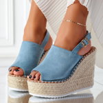 Sandale Dama cu Platforma Ami Albastre #11310, OneFashionRoom-MeiMei