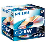 CD-RW 700MB-80min Jewelcase, 4-10x, , Philips