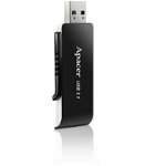 Stick USB Apacer AH350, 64GB, USB 3.0 (Negru)