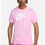 Nike, Tricou cu imprimeu logo Icon Futura, Alb, Roz pastel, M