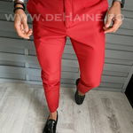 Pantaloni barbati eleganti rosii B1734 E, 