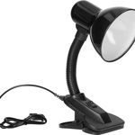 Lampa de birou Orno LATSA, lampa de birou cu clip, 40W, E27, otel + plastic, negru, Orno
