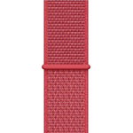 Curea material textil, Compatibila cu Apple Watch 1/2/3/4, Bratara Sport cu arici, 42mm, Rosu, REDMobile