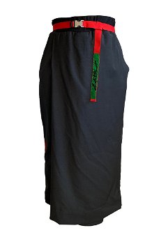 Edita Lupea, Pantaloni cu talie inalta si detalii contrastante, Rosu verimillion, Negru, L-XL