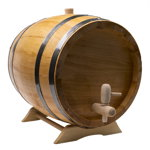 Butoi de vin cu robinet, din lemn masiv de arin, capacitate 10L / EXT 7212, 