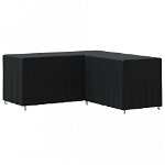 Husă de canapea în formă de L, negru, 215x215x86 cm Oxford 420D, Casa Practica