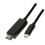 Cablu video Logilink UA0329, adaptor USB 3.1 Type-C tata la HDMI tata, 1.8m, Negru, LogiLink