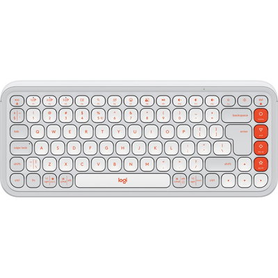 Tastatura Wireless Logitech POP ICON KEYS, Bluetooth, 3 Way Easy-Switch, Off-White