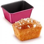 Tefal Set de 3 forme TEFAL CreaBake Mini-Cakes J3079804, Pentru mini prăjituri, Dimensiune 8.3x6.5cm, Din oțel carbon, Suprafață antiaderentă, Compatibil cu Cake Factory Délices, Dulcis Grey-Holi Pink, Tefal