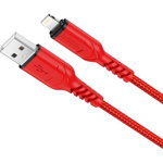 Cablu de date HOCO X59 Victory, USB - Lightning, 1 m, 2.4A, Rosu, Hoco