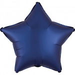 Balon folie rotund, Stea Bleumarin mat, 45 cm, Engros, 