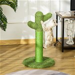 PawHut Arbore de Zgâriat pentru Pisici, Design Cactus cu Sisal, Ideal pentru Pisici Adulte și Pui, 40x40x65cm, Verde | Aosom Romania, PawHut